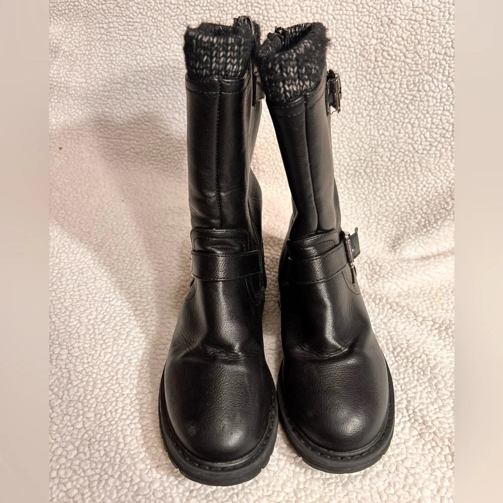 DV by Dolce Vita Black Motorcycle Boots with Buckle Straps - Picture 6 of 14